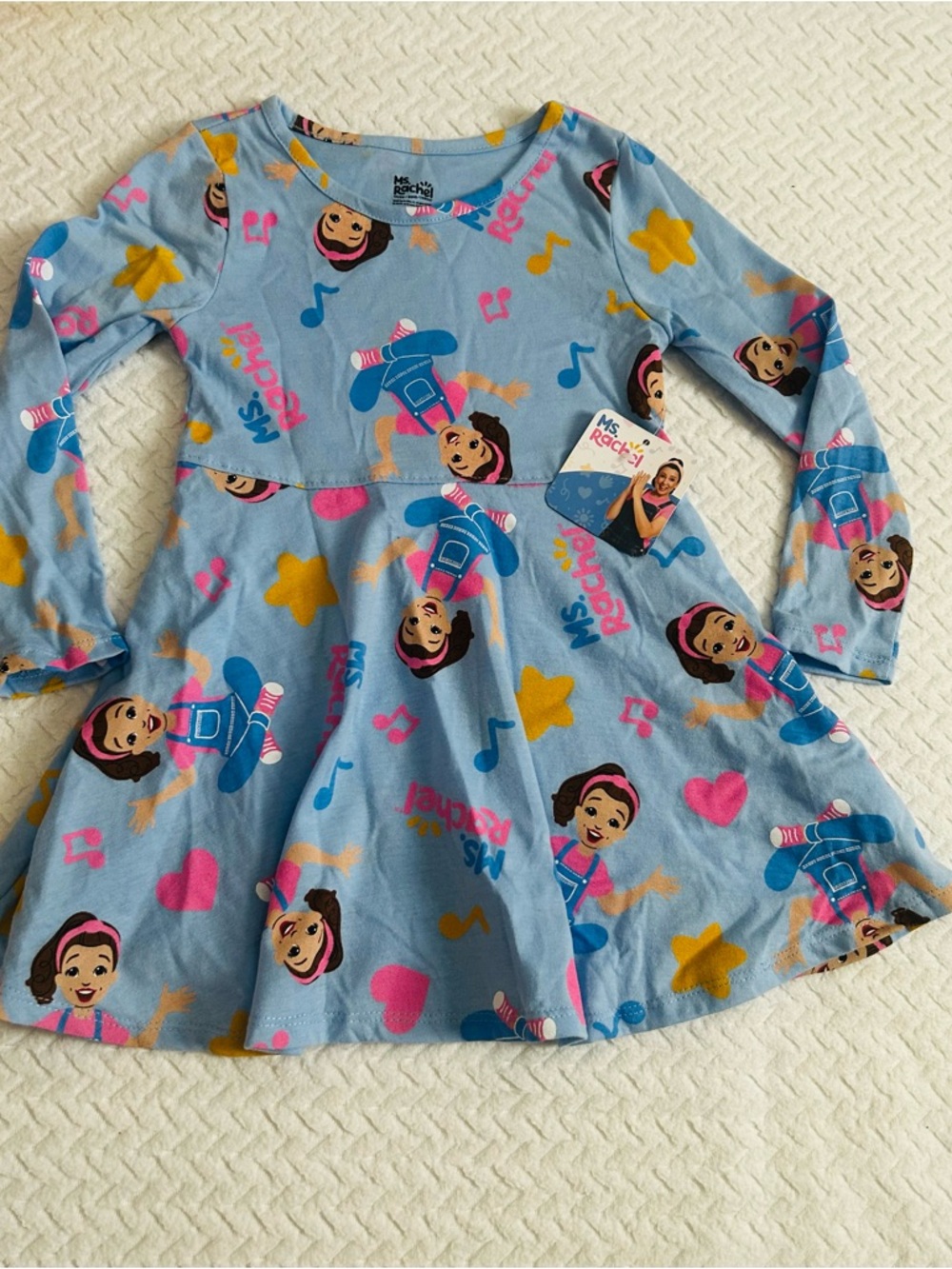 Ms. Rachel Light Blue Long-Sleeve Twirl Dress for Kids